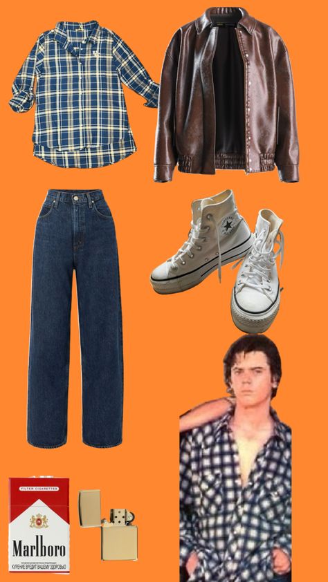 Pt. 1 of a female outfit inspired by Ponyboy Curtis Outsiders Aesthetic Outfit, The Outsiders Aesthetic Outfits, The Outsiders Inspired Outfits, Outsiders Outfits, Ponyboy Curtis, Thomas Howell, Outfit Inspired, Themed Outfits, Inspired Outfits