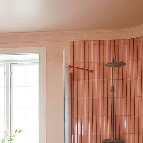 Peach Colour Bathroom, Peach Tiles, Colour Bathroom, Colored Bathroom, Colourful Bathroom, Peach Colour, Bathroom Colors, Bathroom Interior Design, Bathroom Interior