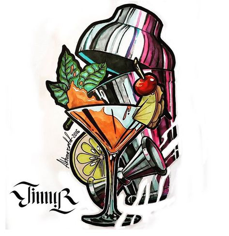 Barman tatoo Shaker Tattoo Bartender, Tattoos For Bartenders, Bartending Tattoos Ideas, Bartender Tattoo Ideas For Women, Cocktail Tattoo Design, Bar Tattoo Ideas, Bartender Drawing, Mixology Tattoo, Cocktail Shaker Tattoo