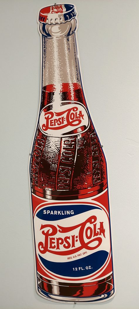 Pepsi Logo, Pepsi Cola, Soda Bottles, Coca Cola Vintage, Advertising Signs, Soda Pop, Soft Drinks, Retro Poster, Vintage Signs