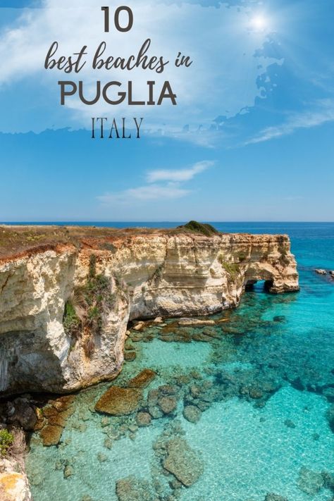 10 Best Beaches in Puglia Italy - Beautiful Beaches in Apulia | Italy Best Road Trip Italy, Puglia Beaches, Italy Road Trip, Trip Italy, Italy Road, Italy Destinations, Italy Beaches, Italy Itinerary, Road Trip Destinations