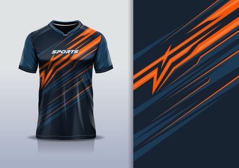 Sport jersey abstract stripe line tshirt... | Premium Vector #Freepik #vector #blue #men #background #orange Sports Tshirt Designs Men, Men Background, Background Orange, Sports Tshirt Designs, Team Logo Design, Sport Jersey, Business Identity, Good Color Combinations, Tshirt Design Men