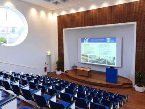 Small lecture hall | auditorium | lecture theater design concept. Lecture Hall Design, Game Room Design Ideas, Lecture Room, Auditorium Design, Lecture Hall, Lectures Room, Lecture Theatre, Office Game Room, Theatre Interior