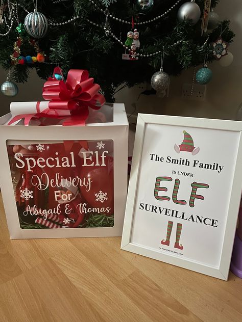 Elf Im Back, Welcome Back Elf, Elf Delivery, Scrabble Gifts, Elf Return, Christmas Garland Mantle, Elf Ideas Easy, Napkin Folds, November Thanksgiving