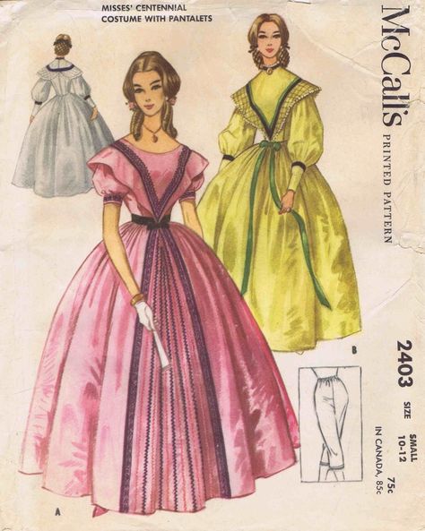 Couture, Belle Gown, 1860s Dresses, Gown Pattern, Vintage Dress Patterns, Old Dresses, Costume Patterns, Mccalls Sewing Patterns, Mccalls Patterns