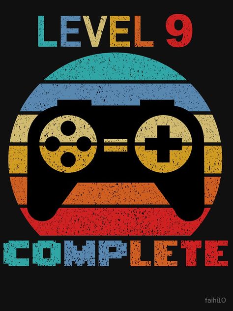 Next Level Logo, Gamer Logo, Gamer T Shirt Ideas, Gamer Tshirt Design, Gamer Sublimation, Level 7, Gamer Style Cotton T-shirt With Letter Print, 9 Year Anniversary, 6 Year Anniversary