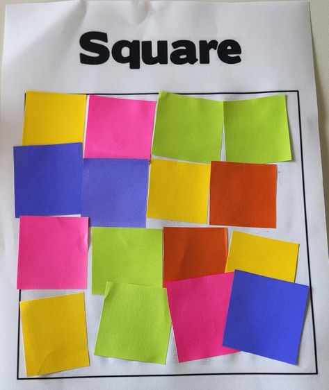 Art With Shapes Preschool, Square Craft For Preschoolers, Blue Square Crafts Preschool, Square Lessons For Preschool, Square Toddler Activities, Square Shape Crafts For Preschool, Preschool Square Crafts, Square Art For Toddlers, Square Shape Activities For Toddlers