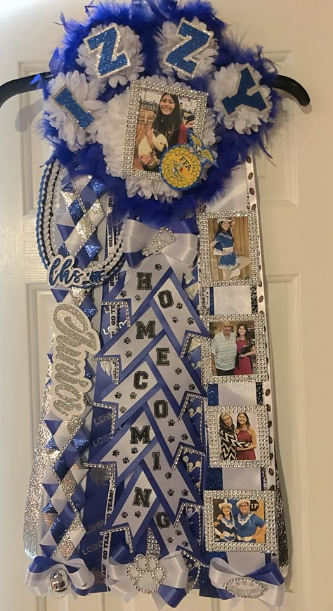 Homemade Mums For Homecoming, Homecoming Mum Charms, Homecoming Mum With Pictures, Paw Print Homecoming Mum, Paw Mum Homecoming, Homecoming Mum Junior Ideas, Themed Homecoming Mums, Leg Mums For Homecoming, Basketball Mums Homecoming