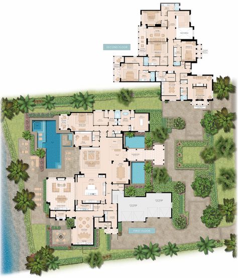 Luxury Mansion Floor Plans, Archi Sketches, Place Aesthetic, Luxury Floor Plans, Luxury Plan, Modern House Floor Plans, Aesthetic Architecture, Modern Floor Plans, 3d House Plans