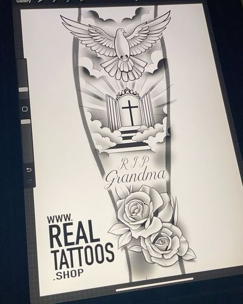 REAL on Instagram: "#Ipad #procreateapp #brushset #tattoobrushes #tattoos #streettattoos #urbantattoos #tattoodesigns" Real Tattoo Designs, Christian Tats, Urban Tattoos, Half Sleeve Tattoo Stencils, Real Tattoos, Craft Letters, Tattoos 2024, Artist Ideas, Heaven Tattoos