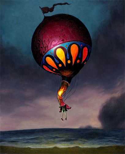 Circa Survive Esao Andrews, Circa Survive, Tattoo Henna, Around The World In 80 Days, Pop Surrealism, Surreal Art, Zeppelin, Album Art, Hot Air Balloon