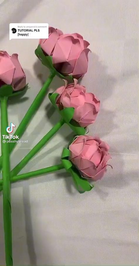 Paper flower bouquet tutorial [Video] in 2022 | Paper flower tutorial, Paper bouquet diy, Paper crafts Hadiah Diy, Kraf Kertas, Tutorial Origami, Bouquet Tutorial, Cute Origami, Folding Origami, Instruções Origami, Pinterest Diy Crafts, Handmade Paper Crafts