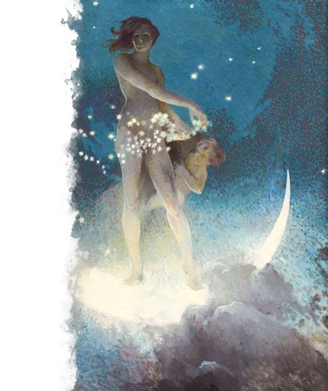 5e Cleric Domain - Moon | GM Binder 5e Cleric, Twilight Cleric, Henry Clive, New Moon In Pisces, Moon In Pisces, Illustration Fantasy, Gil Elvgren, Type Illustration, Belly Dancer