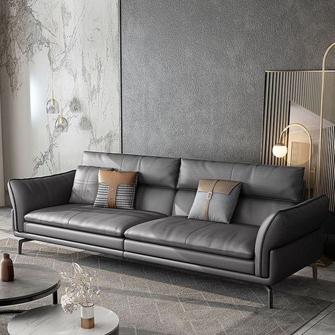 Grey Leather Couch, Gray Leather Sofa, House Upgrades, Grey Leather Sofa, New House Living Room, Premium Sofa, Leather Couch, Gray Sofa, Home Upgrades