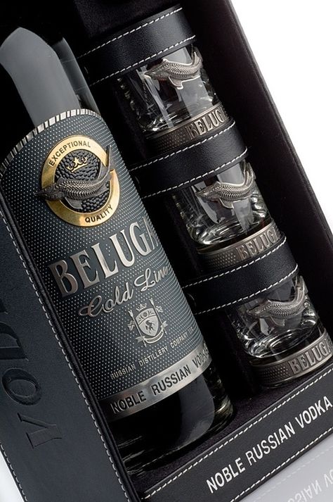 Beluga bottle design Beluga Vodka, Russian Vodka, Alcohol Packaging, Alcohol Bottles, Cigars And Whiskey, Wine Packaging, Bottle Packaging, Luxury Packaging, Moscow Mule