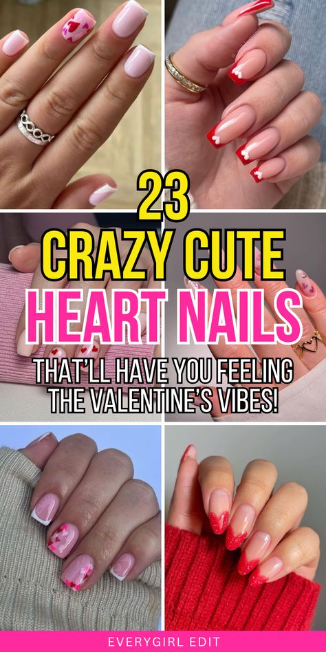 heart nails, heart nail designs, heart nail ideas, heart nail inspo, heart nail art, heart nails 2025, heart nail designs 2025, heart nail art 2025. Ballerina Valentines Nails, Valentine Nails With Hearts, February Nails Ideas Valentines Day Pink Hearts, Valentine Conversation Heart Nails, Black Heart Nail Art, Punk Valentines Nails, Nails Hearts Design, Hello Kitty Valentines Day Nails, Half Heart Nails