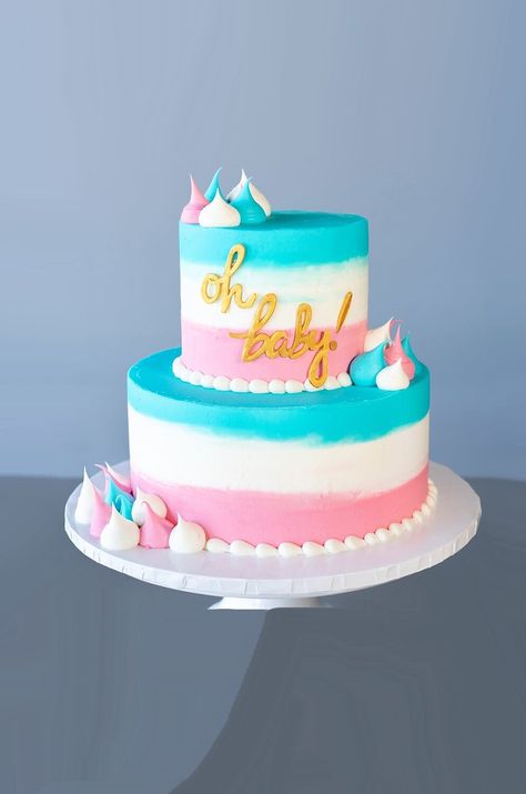 Oh Baby! 2 Tier Cake Cake Designs 2 Tier, 3 Tier Cake Designs, 2 Tier Baby Shower Cake, 2 Tier Birthday Cake, Cakes Without Fondant, T Cake, Tire Cake, Baby Shower Cake Designs, Tier Cakes