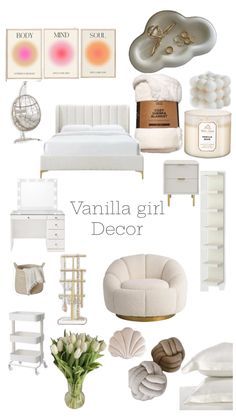 Vannila Girl Room Ideas, Vanilla Girl Room, Vanilla Room, Room Wishlist, Bedroom 2024, White Room Decor, Luxury Room Bedroom, Room Redesign, Preppy Room Decor