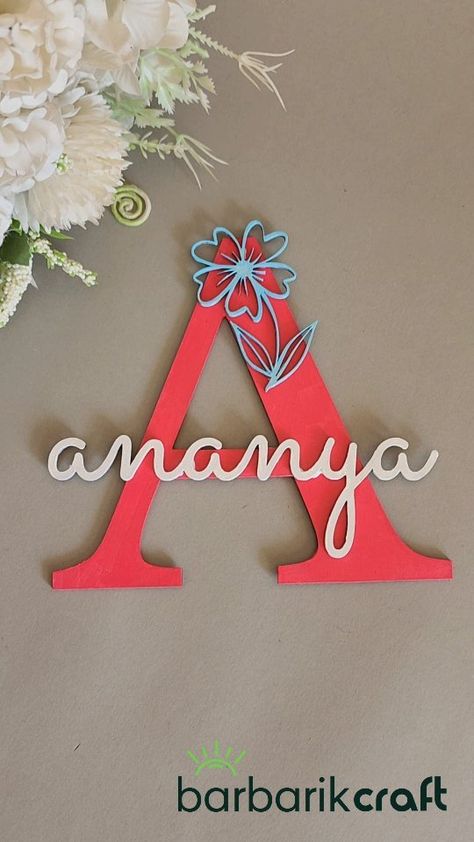 Personalised wooden wall letter with name, wall initial, door sign, wooden name, wooden wall letter for kid's bedroom/nursery/playroom… | Instagram Wall Letter, Door Hanging Decorations, Wooden Wall Letters, K Crafts, Initial Wall, Laser Art, Letters For Kids, Nursery Playroom, Kid's Bedroom