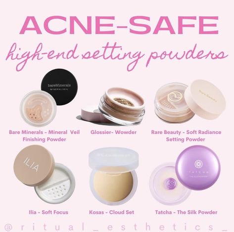 Acne Safe Setting Powder, Acne Safe Powder, Glowup Hacks, Acne Safe Makeup, 2023 Review, Safe Makeup, Acne Makeup, Makeup Setting Powder, Simple Makeup Tips