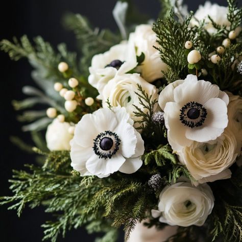 Get inspired by December wedding flowers perfect for your big day. From bridal bouquets with blue and white blooms to centerpieces featuring seasonal purple flowers, find stunning December wedding flower ideas. Create breathtaking flower arrangements for your flower girl or enhance your day with elegant winter florals. Browse unique December wedding flower ideas to elevate your ceremony and reception. Plan your dream winter wedding today. Winter White Floral Arrangements Wedding, White Winter Wedding Flowers Centerpieces, Anemone Winter Bouquet, December Wedding Floral Arrangements, Winter Floral Arrangements Diy, Winter Wedding Wreath, Simple Winter Bouquet, Winter White Flowers, December Arrangements