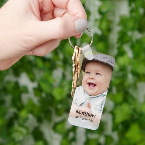 One year old photo memory first birthday souvenir keychain - Sympathy Tokens gifts Birthday Souvenir Ideas, Birthday Keychain, Souvenir Keychain, Souvenir Ideas, Birthday Return Gifts, Personalized Keychains, 1 Year Birthday, Birthday Souvenir, One Year Birthday