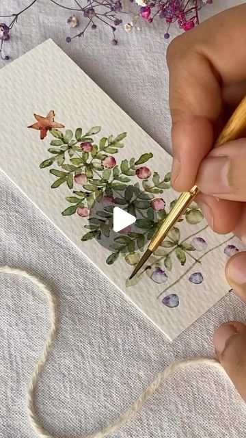 141K likes, 709 comments - watercolor_daily on October 29, 2023: "It’s time to prepare for Christmas 🎄 Postcard idea by @bluebellarts ✨Join @watercolor_daily for daily watercolor inspiration". Christmas Cards To Paint In Watercolour, Hand Painted Christmas Cards Ideas, Christmas Postcard Watercolor, Easy Christmas Watercolor Ideas, Watercolor Holiday Cards Diy, Watercolour Christmas Cards Ideas Easy, Simple Christmas Watercolor Ideas, Easy Watercolor Bookmark Ideas, Christmas Postcard Ideas