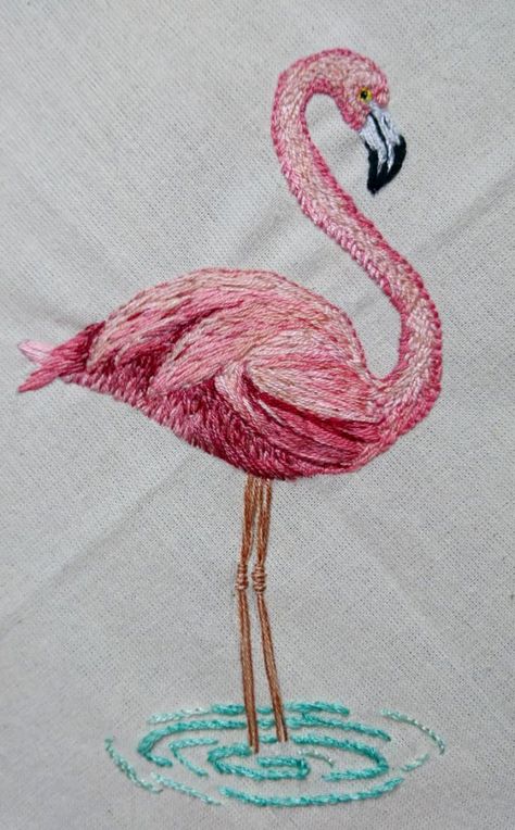 Embroidery Creative, Embroidered Flamingo, Animal Embroidery Patterns, Publishing Design, Stitching Patterns, Digital Web, Animal Embroidery Designs, Hand Embroidery Patterns Flowers, Embroidered Napkins