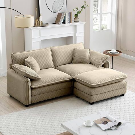 Amazon.com: Oversized Modular Sectional Sofa, Comfy Cloud Couch Sectional with Pillows & Movable Ottoman, 81" Love Seat Couch Set for Living Room, Modern Soft Corduroy Sofa Sleeper Deep Seat Couches, Camel : Home & Kitchen Cozy Living Room Warm, Theater Sofa, 4 Pillows, Small Living Spaces, Sofa For Living Room, Couch Set, Modular Sectional Sofa, Living Room White, Modern Elements