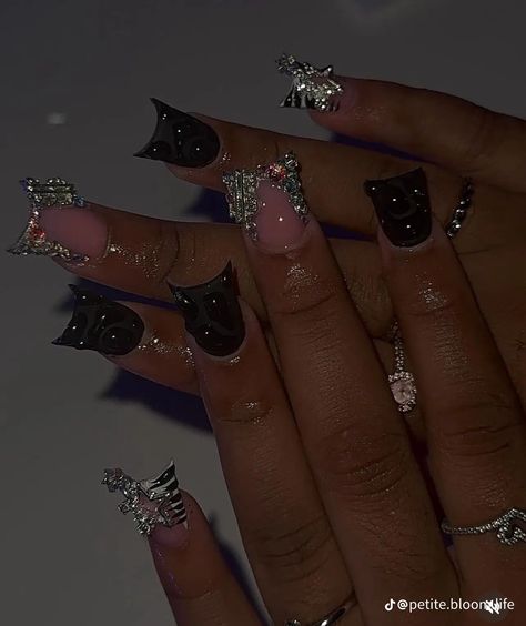 Add Me On Snap, Silver Nail Designs, Acrylic Toe Nails, Spring Acrylic Nails, Instagram Add, Hard Nails, Colored Acrylic Nails, White Acrylic Nails, Girly Acrylic Nails