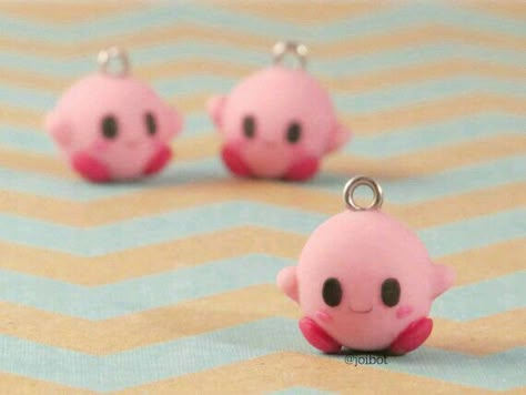 Clay Art Charms, Nerdy Clay Earrings, Clay Toys Ideas, Cute Clay Things To Make, Clay Charms Ideas, Little Clay Ideas, Cute Things To Make With Clay, Cute Little Clay Things, Clay Kirby