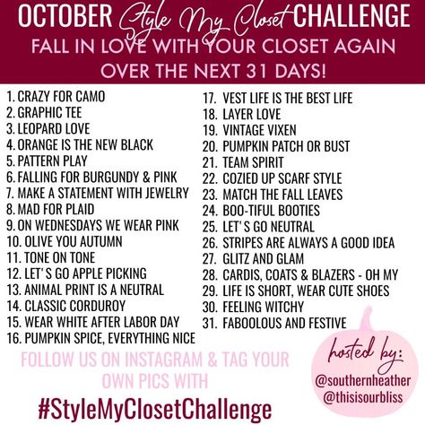 Style My Closet Challenge - 31 Days to Fall In Love With Your Closet Again - Southern State of Mind Blog by Heather Big Women Fashion, Outfit Challenge, October Fashion, Orange Is The New, Orange Is The New Black, Style Challenge, Thanksgiving Outfit, Pattern Play, Photo Challenge