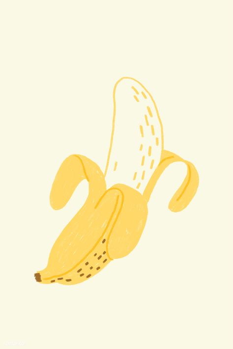 Banana Vector, Procreate Projects, Banana Illustration, Wallpaper Fruit, Fruit Doodle, Banana Wallpaper, Watermelon Illustration, Banana Design, Graphic Design Mockup