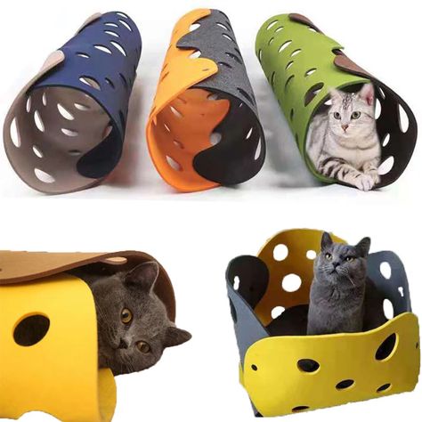 Cat Toy Felt Pom Splicing Nest Puppy Deformable Kitten Tunnel Collapsible Tube House Tunnel Interactive Pet Toy Cat Supplies - Cat Beds & Mats - AliExpress Felt Cat Toys, Pet Grooming Tools, Cat Ball, Cat Tunnel, Interactive Cat Toys, Felt Cat, Cat Training, Unique Cats, Cat Accessories