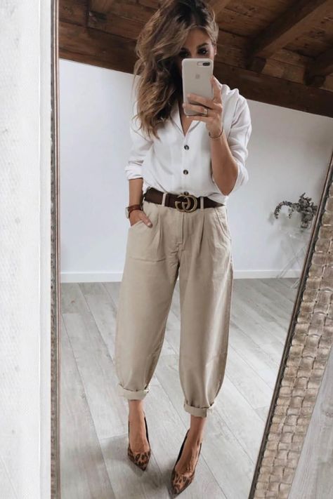 f016e59c7ad8b1d72903bb1aa5720d53 Slouchy Pants, Mode Casual, Mode Inspo, 가을 패션, Looks Style, Mode Inspiration, Work Fashion, Outfits Casuales, Look Fashion