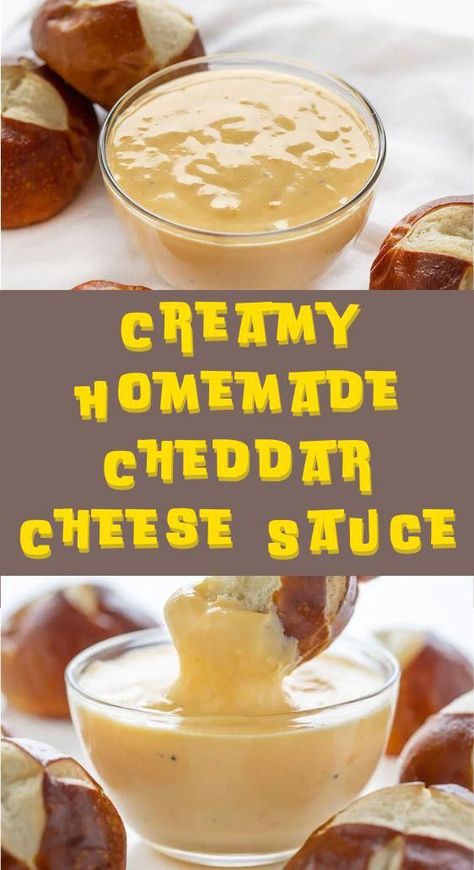 There will be no need to go out and buy pre-packaged cheese sauce when you see how easy it is to make your own! This creamy Cheddar Cheese Sauce is perfect to pour over a baked potato, dip in some veggies, or even add to some noodles for homemade macaroni and cheese. Cheese Sauce For Baked Potatoes, Homemade Cheddar Cheese, Cheese Sauces, Potato Dip, Baked Potato Dip, Homemade Macaroni And Cheese, Best Dip Recipes, Cheddar Cheese Sauce, Homemade Sauce Recipes