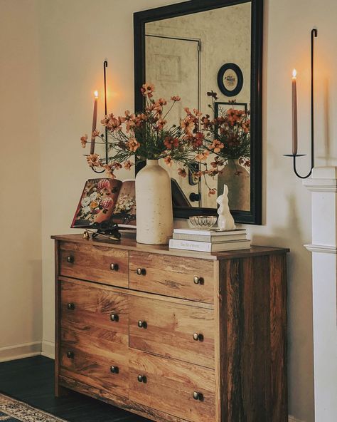 First impressions matter. Design a beautiful entryway to welcome spring and your guests. 🌷 Click to shop the River Ranch® dresser or see link in bio. Photo Credit: @athomewith_grace #entryway #entrywayideas #entrywaydecor #entrywaytable #entrywaybench #entrywaydesign #dresser #dressers #dresseragam #dresserdecor #dressermakeover #storage #storagesolutions #bedroom #bedroomideas #bedroominspo #bedroomdecor #bedroomdesign Entrance Dresser Decor, Entryway Ideas With Dresser, Dresser Decor Under Window, Entryway Dresser Ideas, Hallway Dresser Ideas, Vintage Dresser Entryway, Dresser Entry Table, Dresser Vignette Bedroom, Entryway Dresser Ideas Front Entry