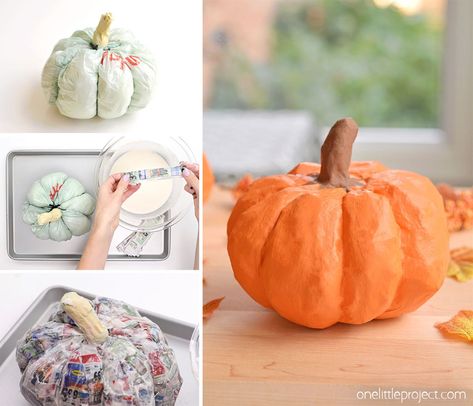 Paper Mache Paste, Diy Paper Mache, Tablescapes Party, Autumn Activity, Paper Mache Pumpkins, Homemade Decorations, Working With Kids, Making Paper Mache, Paper Mache Projects