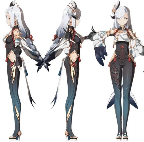 Shenhe Model Genshin, Shenhe Full Body Genshin Impact, Genshin Ice Characters, Shenhe Reference Sheet, Shenhe Cosplay Genshin, Shenhe Character Design, Genshin Impact Character Model, Shenhe Reference, Genshin Character Model