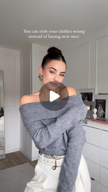 Lara Rúnarsson on Instagram: "Cardigan Off Shoulder Hack ✨ do you like it?" Off Shoulder Hacks, Sweater Wrapped Around Shoulders, Sweater Hacks, Shoulder Cardigan, Classic Interior Design, Do You Like It, Classic Interior, Wrap Sweater, Off Shoulder Tops