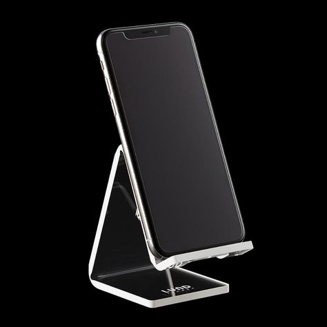 Mod Acrylic Phone Holder | The Container Store Acrylic Phone Stand, Wooden Phone Holder, Clear Business Cards, Acrylic Holders, Acrylic Phone, Phone Display, Memo Holder, File Holder, Electronics Mini Projects