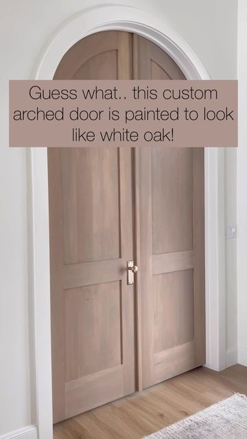 Light Stained Front Door, Oak French Doors Interior, Wood Color Trim, White Washed Front Door, Staining Over White Paint, Stain White Doors To Look Like Wood, Paint Doors To Look Like Wood, White Washed Doors, Light Wood Door Exterior