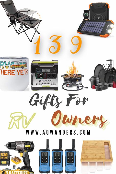 Rv Gift Basket Ideas, Gifts For Camper Owners, Rv Accessories Gadgets, Rv Gift Ideas, Camping Technology, Dehydrated Water, Camping Gift Baskets, Rv Camping Accessories, Gifts For Rv Owners