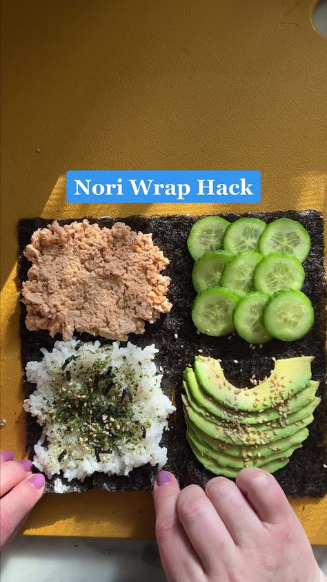 Nori Recipes, Nori Recipe, Tortilla Hack, Nori Wrap, Low Carb Sushi, Sushi Rice Recipes, Sushi Recipes Homemade, Veggie Sushi, Sushi Roll Recipes