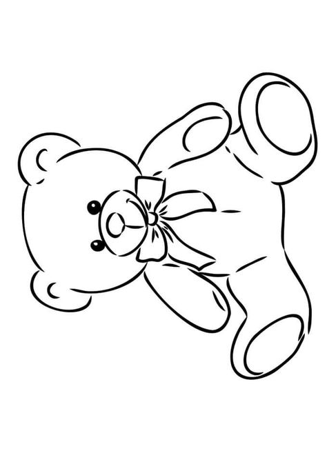 Teddy Bear With Flowers Drawing, Drawing Ideas Teddy Bear, Teddy Bear Outline Drawing, Tady Bear Drawing, Cute Bear Sitting Drawing, Teddy Bear Flash Tattoo, Teddy Bear Clipart Black And White, Cartoon Teddy Bear Drawing Easy, Teddy Bear With Bow Tattoo