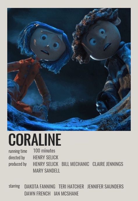 minimalist polaroid poster Coraline Minimalist Poster, Simple Movie Posters, Polaroid Poster Coraline, Coraline 2 Poster, Halloween Movies Polaroid Poster, Coraline Aesthetic Poster, Movie Poster Coraline, Coraline Poster, Indie Movie Posters