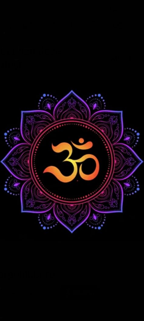 Om - Aum symbol in center of mandala mobile wallpaper 1080x2400 Om Symbol Art, Om Symbol Wallpaper, Aum Symbol, Background Pics, Floral Wallpaper Iphone, Goddess Artwork, Om Symbol, Spiritual Symbols, Beautiful Background