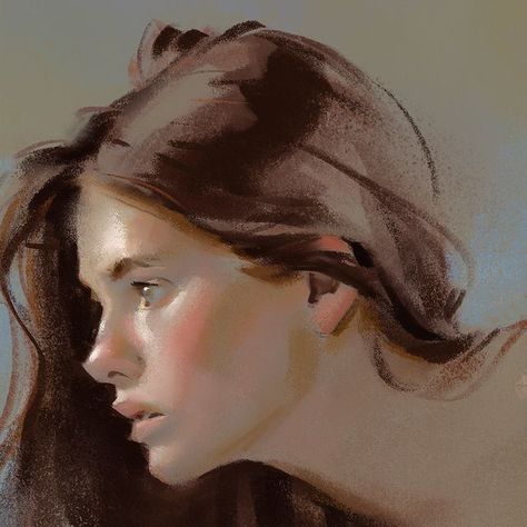 Lane Brown on Instagram: "Pastel portrait study Brushes in bio" Side Profile Oil Pastel, World Design Art, Pastel Pencil Portrait, Portrait Painting Reference, Brown Hair Painting, Soft Pastel Art Portraits, Brown Art Aesthetic, Chalk Pastel Portrait, Colourful Portraits