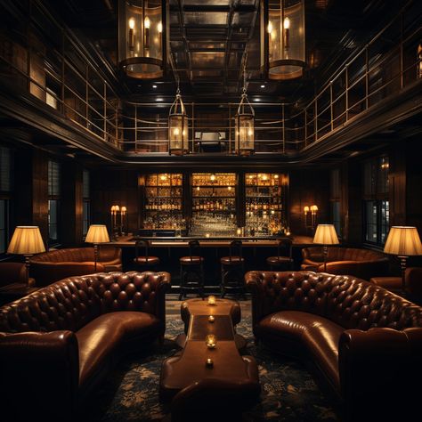 Gentleman’s Bar, Speakeasy Bar Entrance, Speak Easy Bedroom, Gentlemans Club Interior Design, Gentleman’s Club, Whiskey Lounge Decor, Gentlemens Club Aesthetic, Dark Basement Bar, Gentlemens Club Decor