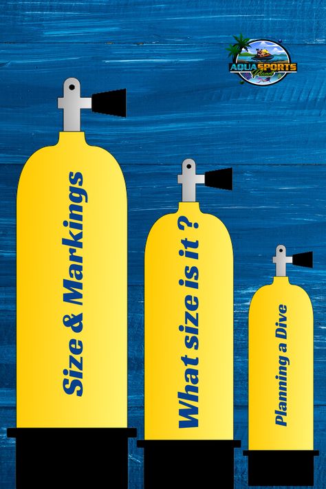 Scuba tanks look similar to each other but can vary in pressure and capacity.  It is vital to know the size of your scuba tank to safely plan your dive.  Learn how to tell the size of your tank at AquaSportsPlanet. Scuba Equipment, Scuba Tank, Scuba Gear, Thailand Beaches, Free Diving, Mountain Sports, Koh Tao, Scuba Diver, Wildlife Conservation